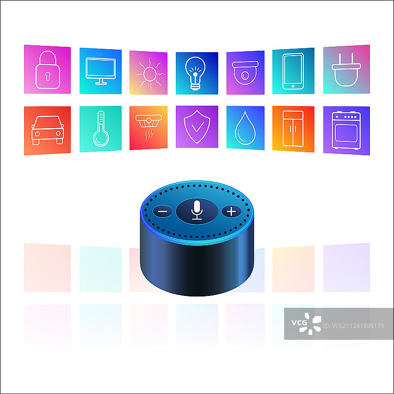 白色背景下的智能音箱Amazon Echo Dot图片素材