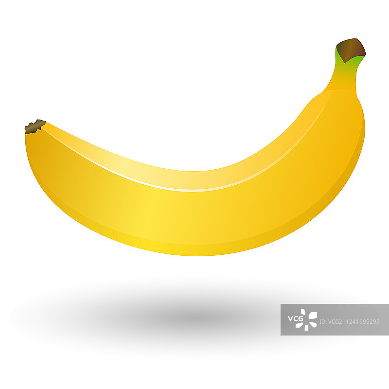 白色背景上孤立的黄色香蕉图片素材