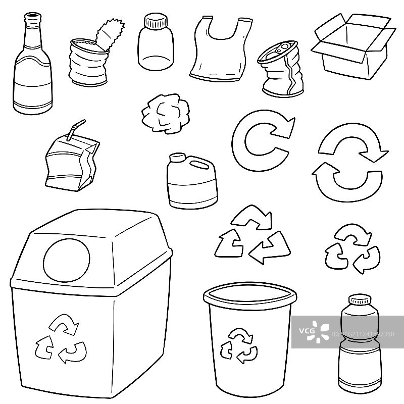 可回收垃圾套装图片素材