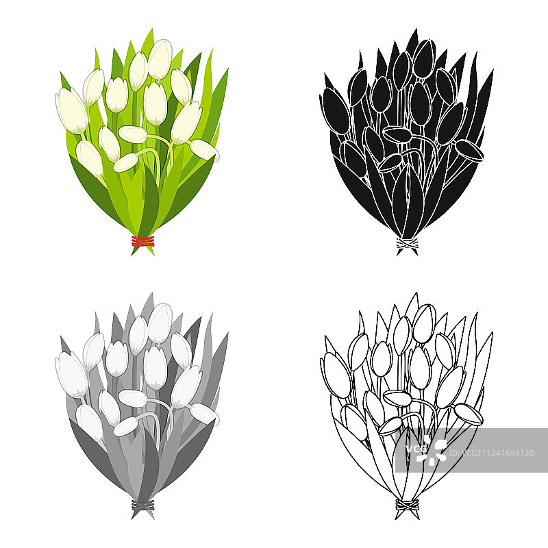 卡通风格的单支鲜花图片素材