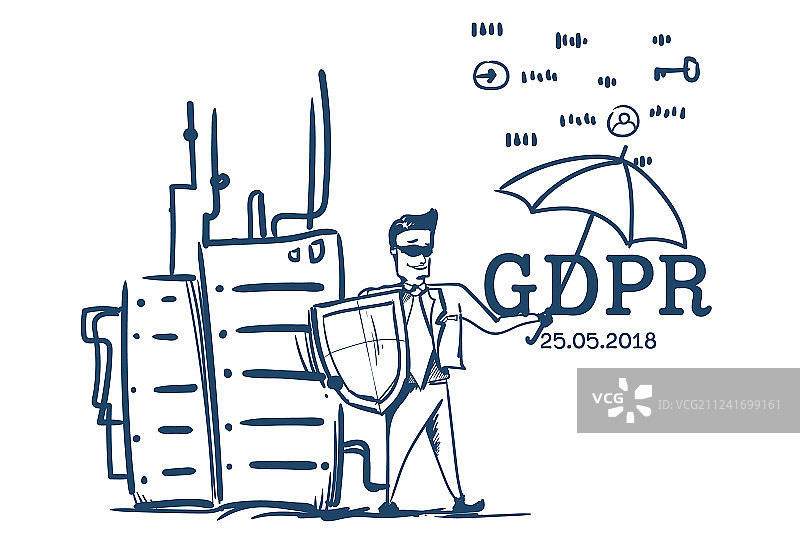 身穿商务套装的男人拿着雨伞图片素材