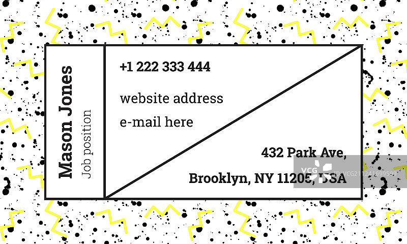 孟菲斯风格名片模板图片素材