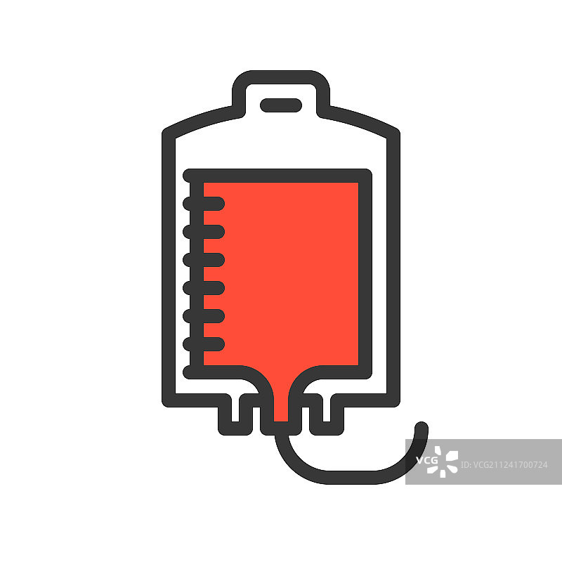 血袋简约填充轮廓图标医疗套装图片素材