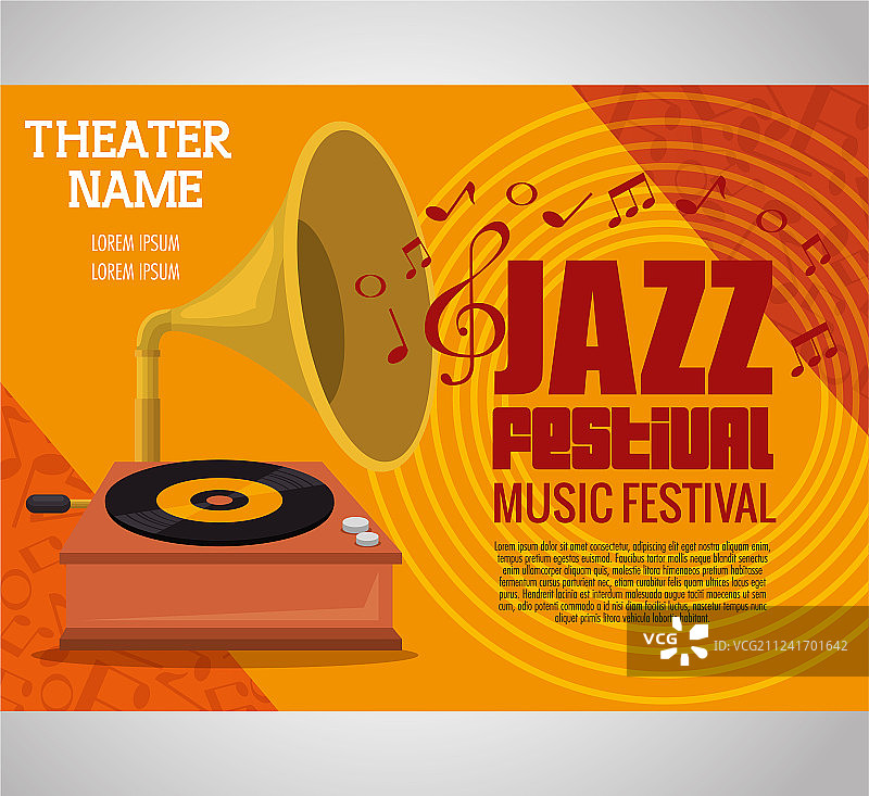 留声机音乐节标签图片素材