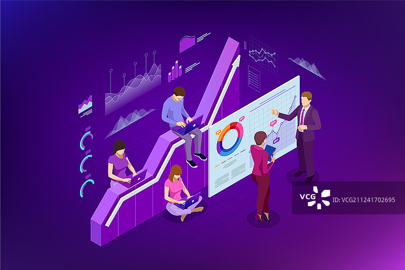 2.5D web banner数据分析与统计图片素材
