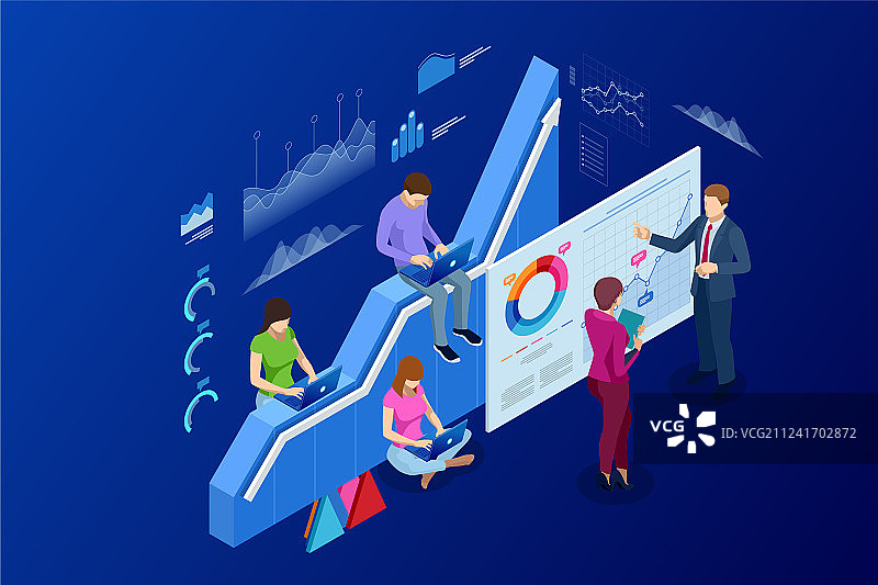 2.5D web banner数据分析与统计图片素材