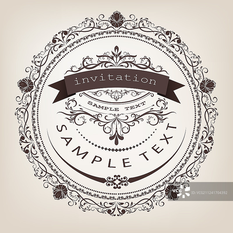 圆形复古相框图片素材