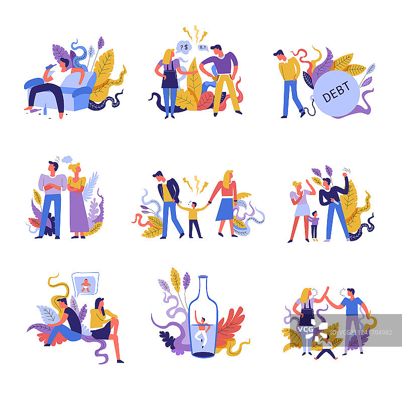 家庭问题与分歧及酗酒问题图片素材