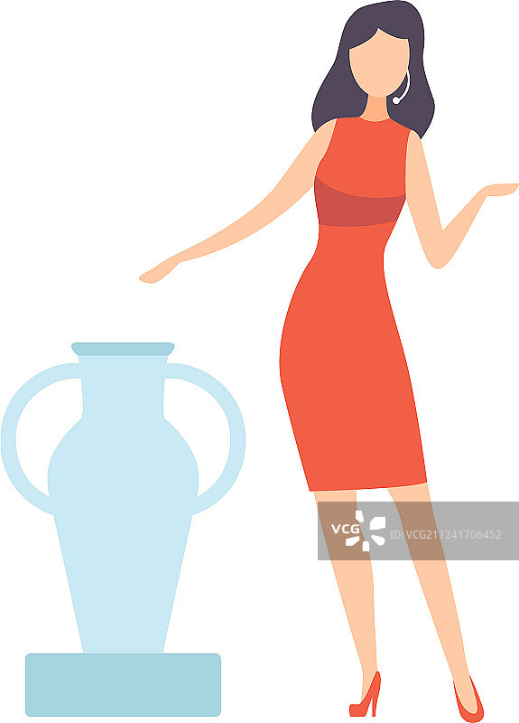 拍卖古董的职业女拍卖师图片素材