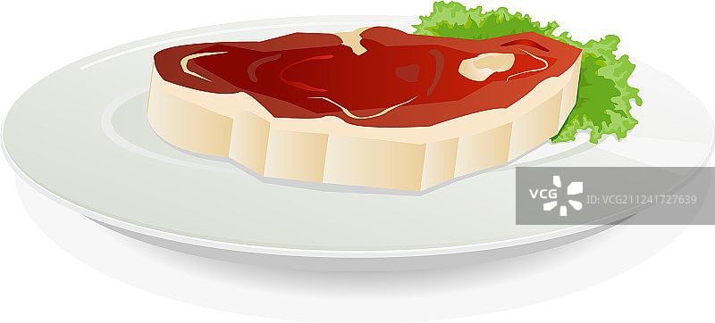 盘子上配沙拉的生肉图片素材