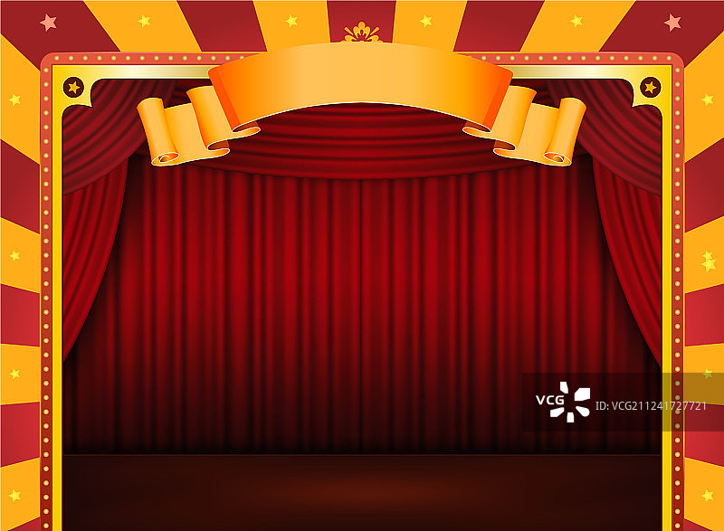 带舞台和红色窗帘的马戏团海报图片素材
