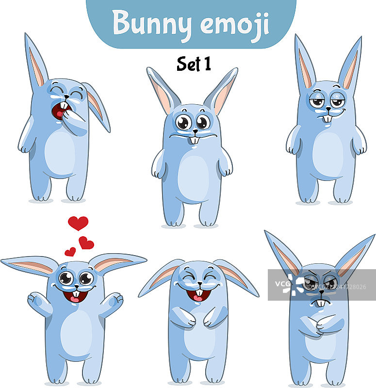 可爱兔子卡通形象合集1图片素材