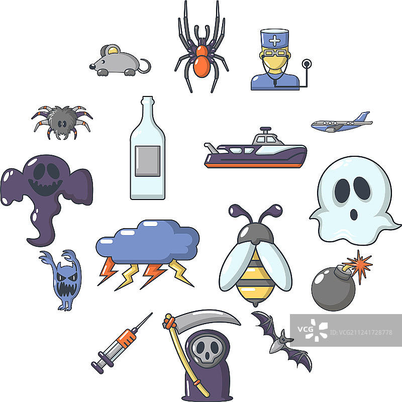 恐惧症图标卡通风格图片素材