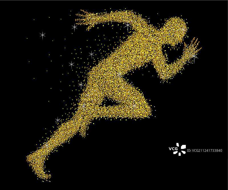 黄金粉末短跑运动员图片素材