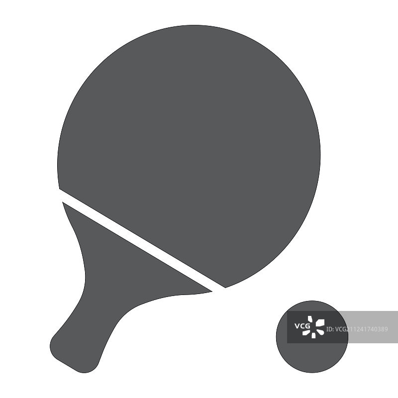 乒乓球字形图标，游戏和运动球拍标志图片素材