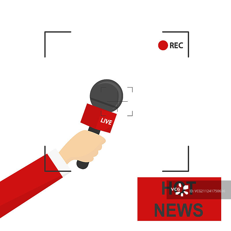 手持麦克风录制热点新闻图片素材
