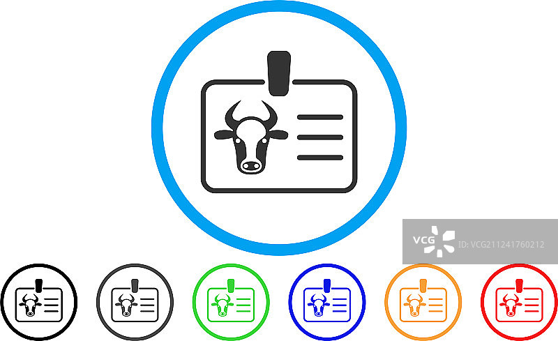 奶牛徽章圆形图标图片素材