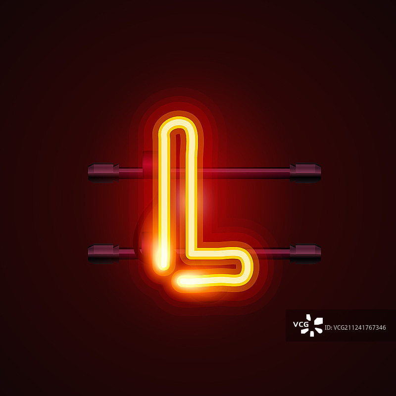 霓虹字体字母L艺术设计图片素材