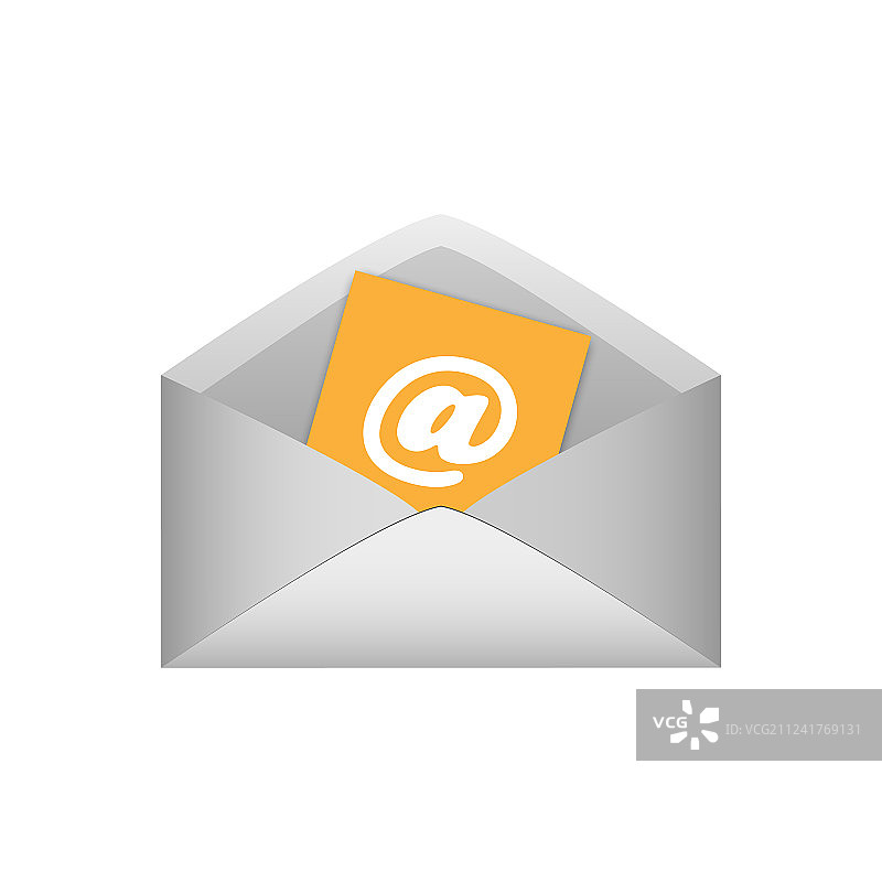 白色背景上的电子邮件图标图片素材