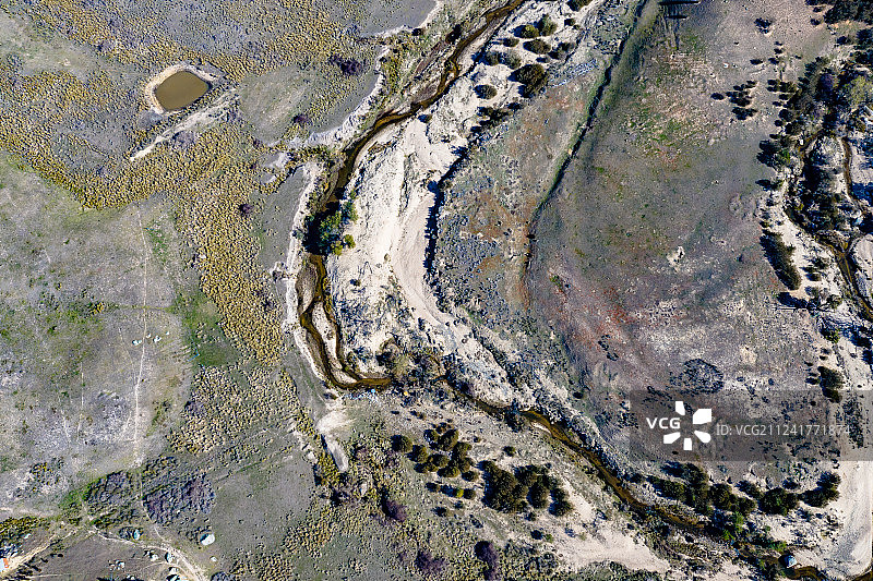 国外山坳山谷地形图航拍图片素材