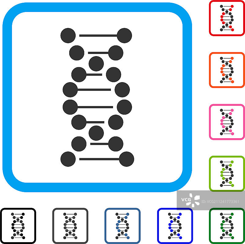 DNA螺旋框架图标图片素材