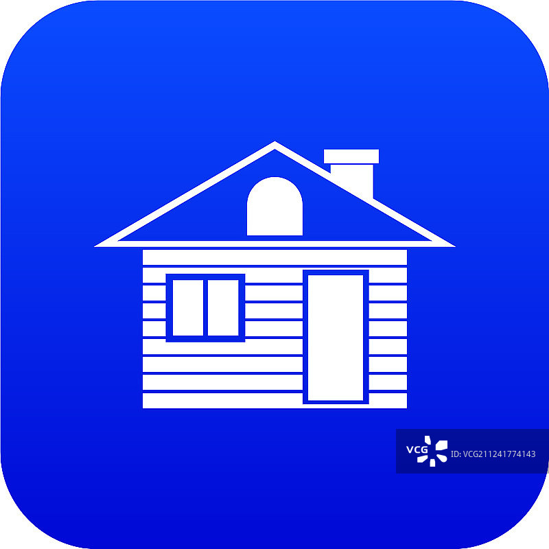 蓝色数码木屋图标图片素材