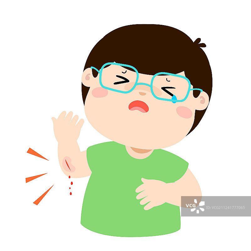 因事故受伤哭泣的男孩图片素材