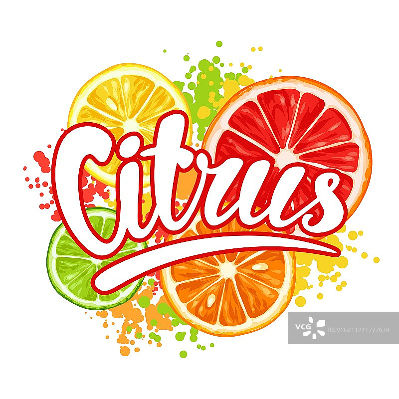 柠檬酸橙混合水果切片图案图片素材