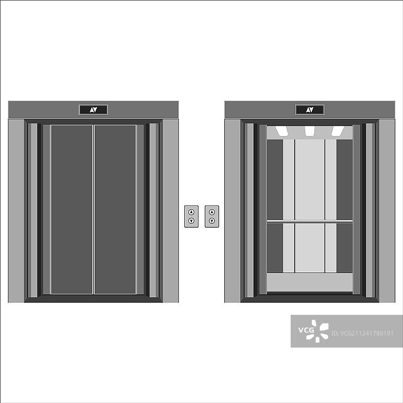 带开关门的电梯轿厢图片素材