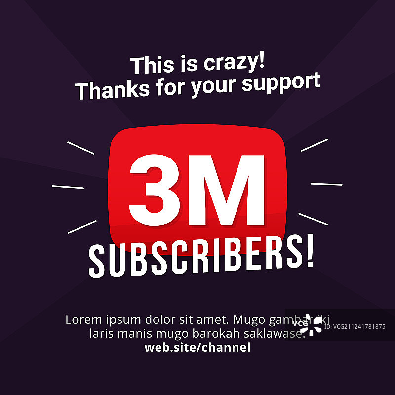 300万订阅者庆祝背景设计3图片素材