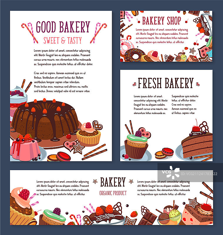 面包店蛋糕甜点模板图片素材