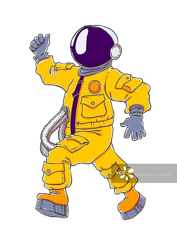 行走欢呼的宇航员图片素材