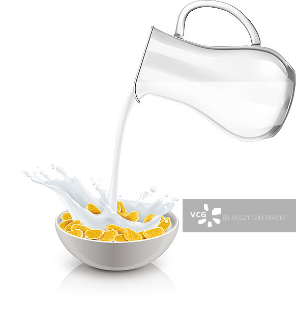 牛奶早餐谷物写实素材图片素材