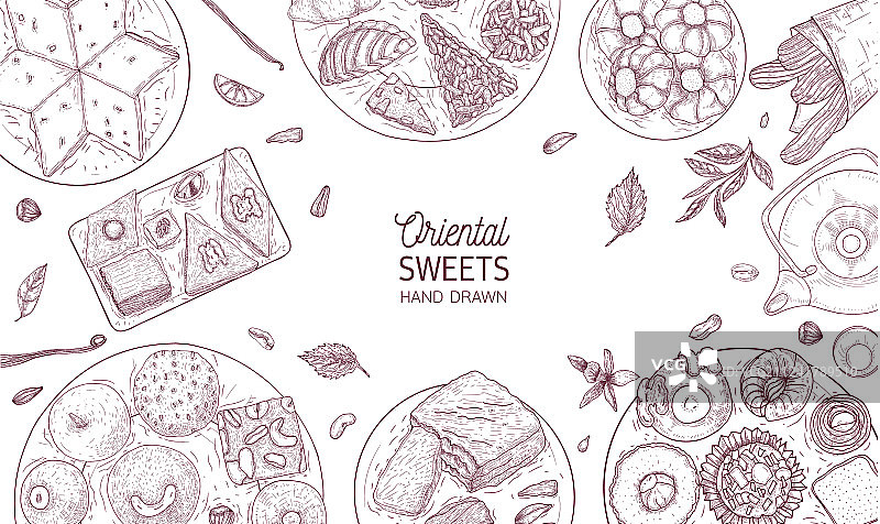 含东方糖果的单色banner模板图片素材