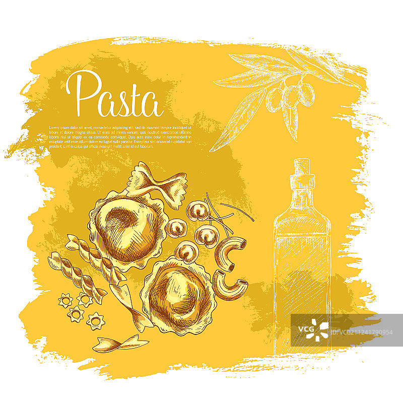 意大利面和橄榄油海报图片素材