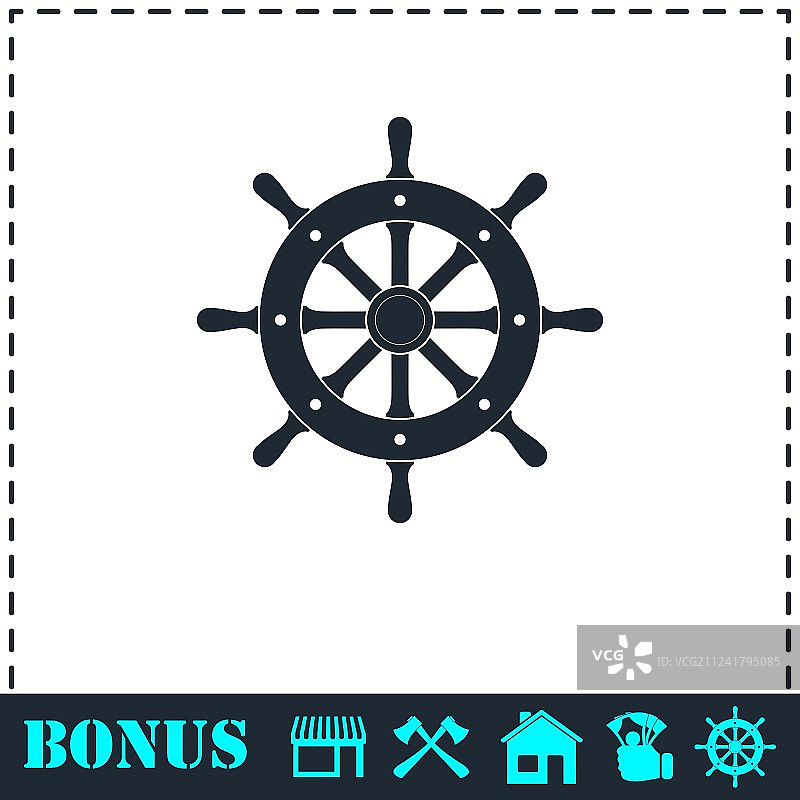 扁平舵轮图标图片素材