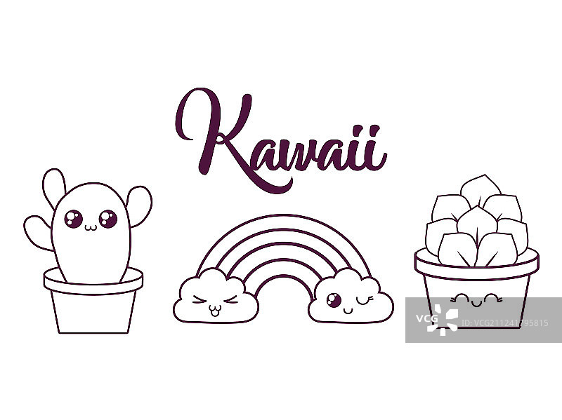 盆栽中的可爱仙人掌设计图片素材