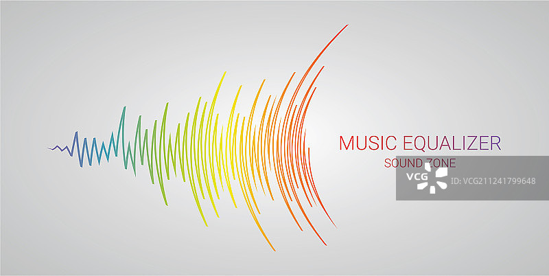 音乐波浪标志彩色脉冲音频播放器图片素材