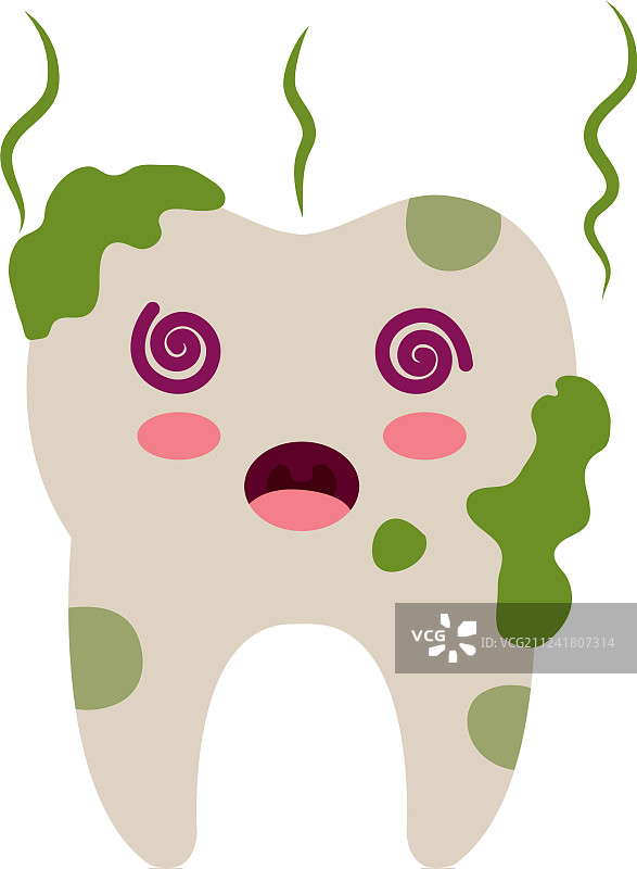 脏牙卡通形象隔离图标图片素材
