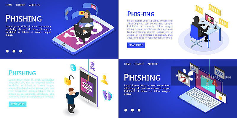 网络钓鱼banner合集2.5D风格图片素材