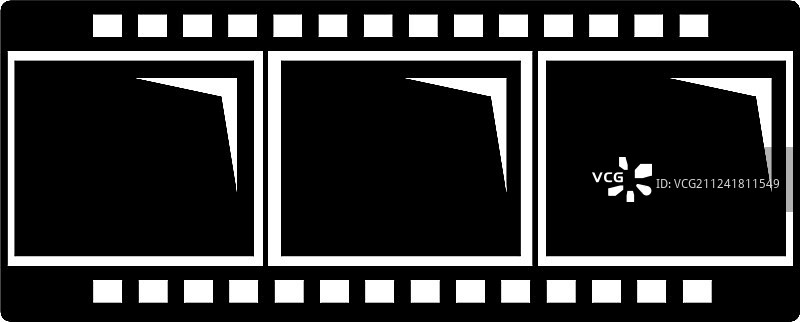 胶卷图标，简约黑色风格图片素材