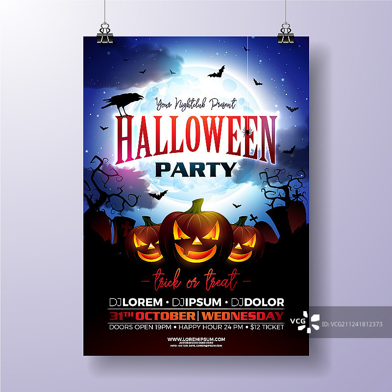 万圣节派对宣传单图片素材