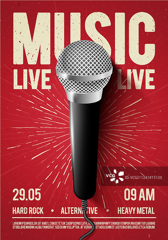 音乐会现场麦克风海报图片素材