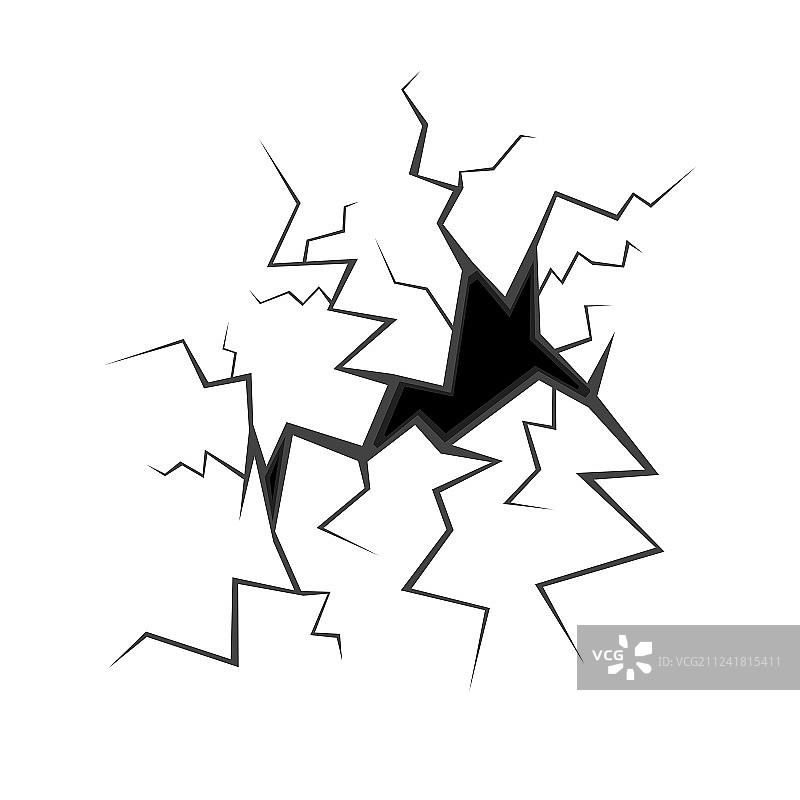 墙上的黑洞或裂缝图片素材