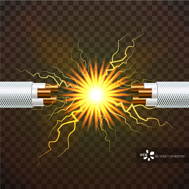 电缆断裂电工橡胶图片素材