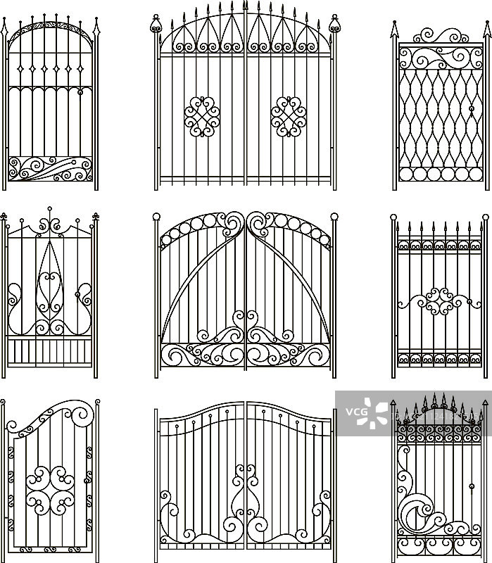 带装饰元素的铁艺大门图片素材