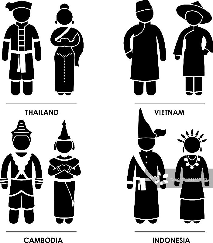 东南亚地图：泰国、越南、柬埔寨图片素材