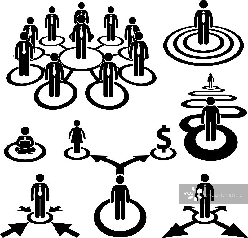 商务人士团队简笔画图片素材