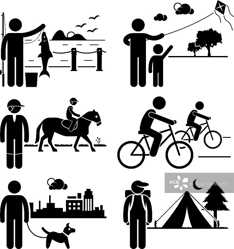 户外休闲活动：钓鱼图片素材