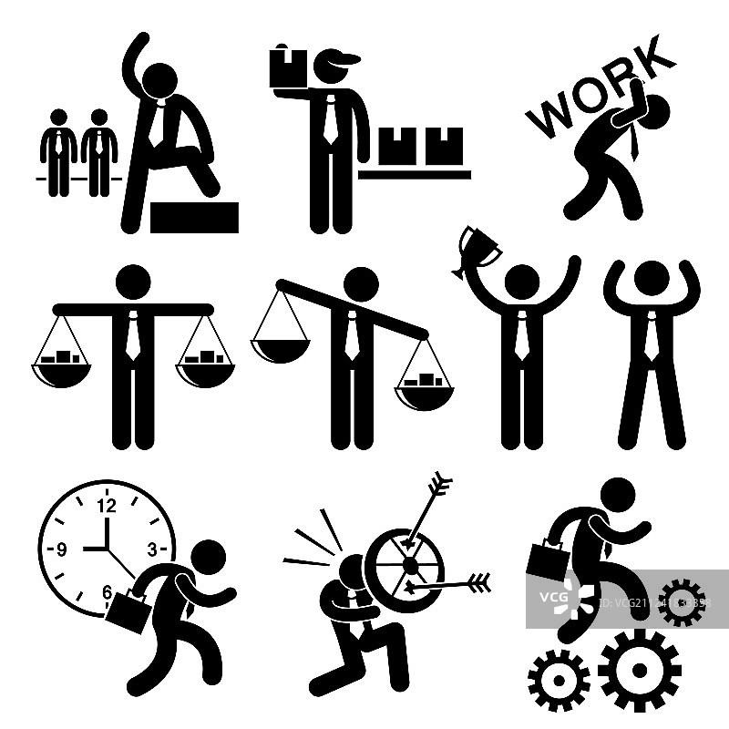 商务人士概念简笔画图片素材